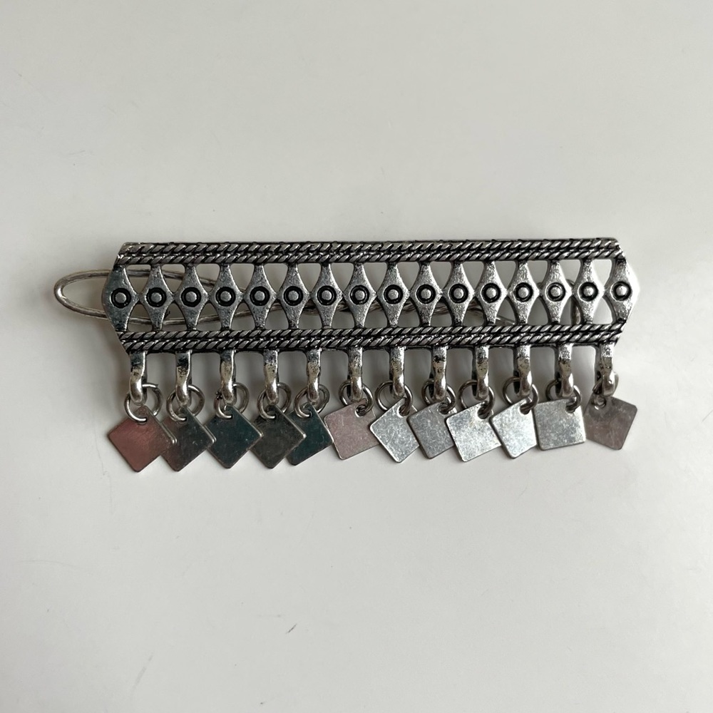 Free People NWOT Silver Tribal Dangle Charm Hair Clip